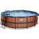 Exit Toys Round Wood Pool with Sand Filter Pump & Roof Ø4.5x1.22m