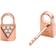 Michael Kors Mercer Link Padlock Pave Stud Earrings - Rose Gold/Transparent