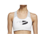 Nike Dri-FIT Swoosh Medium-Support 1-Piece Pad Colour-Block Sports Bra - White/Black/Light Smoke Grey