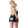 Cottelli Collection Wet Look Mini Dress with Fishnet