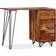 vidaXL Bois Massif De Sesham 1 Tiroir Marron Bureau d'écriture 45x110cm