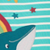Frugi Lyla Loopback Dress - Pacific Aqua Stripe/Whale