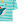 Frugi Lyla Loopback Dress - Pacific Aqua Stripe/Whale