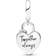 Pandora Heart Padlock Double Dangle Charm - Silver/Rose Gold/Transparent