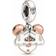 Pandora Mickey Mouse Double Dangle Charm - Silver/Rose Gold/White/Transparent