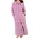 Slenderella 46" Mini Waffle Button Through Housecoat Dressing Gown - Heather