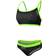 Zone3 Women's Cosmic Two Piece Swimming Bikini - Grey/Fluro Yellow