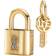 Pandora Padlock & Key Dangle Charm - Gold/Transparent