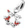 Pandora Disney Mickey Mouse & Minnie Mouse Kissing Dangle Charm - Silver/Red