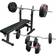 Gorilla Sports Weight Bench with Vinyl Tri-Grip Weight Set 100kg