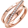 Pandora Crossover Pavé Triple Band Ring - Rose Gold/Transparent