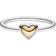 Pandora Domed Golden Heart Ring - Silver/Gold