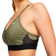 NIKE Dri-FIT Indy Light-Support Padded V-Neck Sports Bra - Medium Olive/Black/Black/White