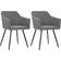 vidaXL Dining Chairs 2 Pcs Accent Upholstered Chair with Metal Legs Dark Gray Fabric Silla de Cocina 80cm 2pcs