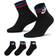 NIKE Essential Ankle Socks 3-pack - Black/White/Game Royal/University Red