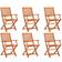 vidaXL 3087147 6-pack Chaise de jardin pour repas