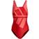 Adidas Women's Logo Graphic Swimsuit - Vivid Red/Semi Turbo