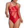 Adidas Women's Logo Graphic Swimsuit - Vivid Red/Semi Turbo