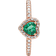 Pandora Glinsterende Verhoogde Hartring - Verguld/Roségoud/Mixed Stone/Groen