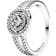 Pandora Bague Halo Double Scintillante avec pierre centrale surélevée Timeless Argent