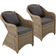 tectake 2 Poly- rattan luxury garden chair + cushion and back cushions Lounge Chair