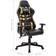 vidaXL Adjustable Armrest Artificial Leather Gaming Chair - Black/Gold