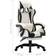 vidaXL Imitation Leather with Footrest Gaming Chair - Black/White