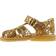 Angulus Sandal with Velcro - Gold Leo/Beige Glitter