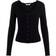 Pieces Nukisa Slim-Fit Ribbed Blouse - Black