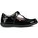 Geox Girls Naimara T-Bar Leather Ballerina Flats - Black Patent