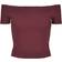 Urban Classics Ladies Off Shoulder Rib Tee - Red Wine