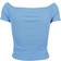 Urban Classics Ladies Off Shoulder Rib Tee - Horizon Blue