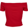 Urban Classics Ladies Off Shoulder Rib Tee - Fire Red