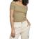 Urban Classics Ladies Off Shoulder Rib Tee - Khaki