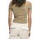 Urban Classics Ladies Off Shoulder Rib Tee - Khaki