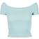 Urban Classics Ladies Off Shoulder Rib Tee - Sea Blue