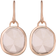 Monica Vinader Rose Gold Siren Wire Earrings Rose Quartz