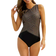 Bonprix Striped Shaper Swimsuit - Black Stripe