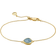 Monica Vinader Gold Siren Fine Chain Bracelet Aquamarine