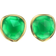 Monica Vinader Siren Green Onyx Stud Earrings, Gold Vermeil on Silver