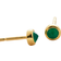 Monica Vinader Gold Mini Gem Stud Earrings Green Onyx