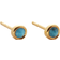 Monica Vinader Gold Mini Gem Stud Earrings Turquoise