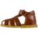 Angulus Sandal with Closed Toe and Velcro - Cognac