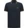 HUGO BOSS Stretch Cotton Slim Fit Curved Logo Polo Shirt - Dark Blue