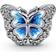 Pandora Butterfly Sparkling Charm - Silver/White/Blue/Transparent