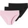 Schiesser 95/5 Organic Cotton Panty 3-pack - Black/Pale Pink