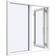 Sparvinduer SH0201 PVC Sidehængt vindue Vindue med 3-lags glas 80x45cm