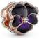 Pandora Pansy Flower Charm - Rose Gold/Purple/Transparent