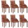 vidaXL Leather Brown Chaise de Cuisine 95cm 6pcs