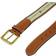 Tommy Hilfiger Anchor Logo Ribbon Inlay Leather Belt - Khaki/Tan